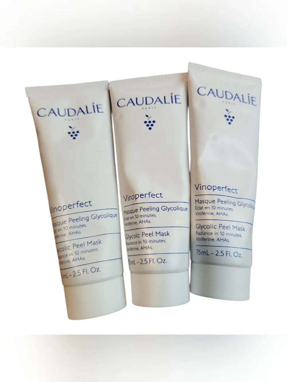 Caudalie Vinoperfect Glycolic Peel Mask 2.5 oz Sealed Tube 3 Pack Fast Ship.